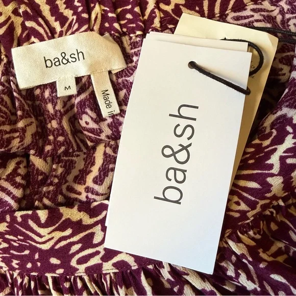 BA+SH Lenny midi-skirt asymmetrical abstract floral print MEDIUM  NWT - Picture 4 of 14